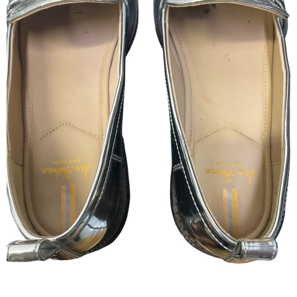 Sam Edelman Loraine Loafers Silver Metallic Leather Bit Detail Womens 9.5M - Picture 5 of 7